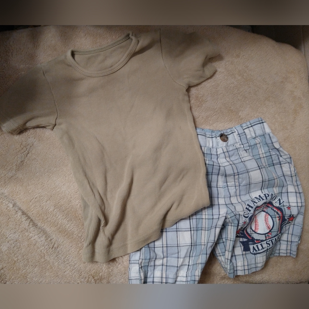 Kids Casual Tan Short Sleeve Tee